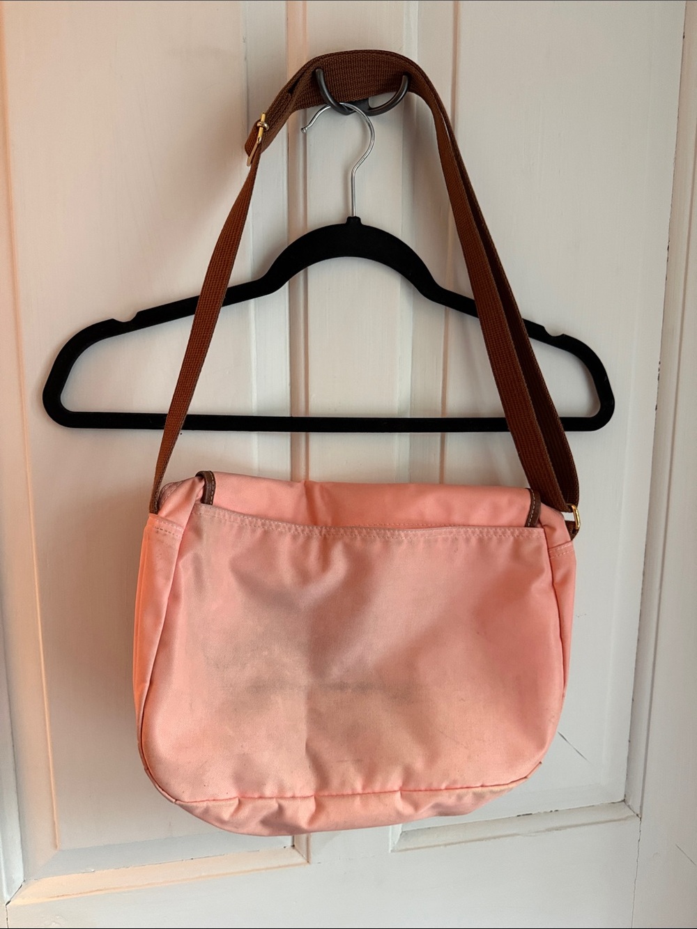 Longchamp Pink Crossbody with Brown Trim and Adjustable Strap - Picture 8 of 8